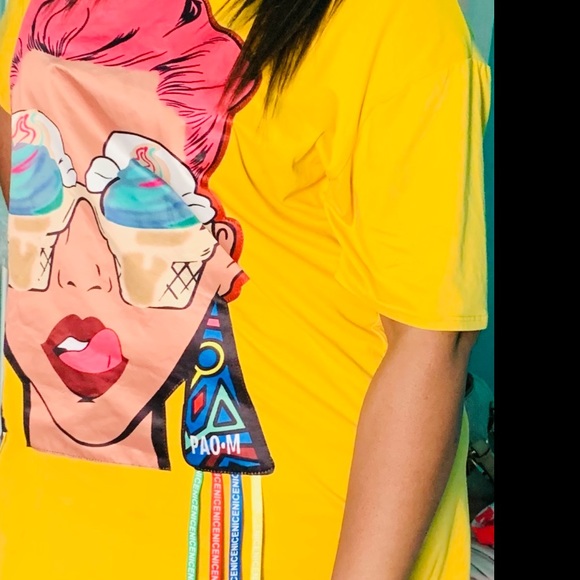 FACE PRINT T-SHIRT DRESS  fit Size Medium-3X - Picture 12 of 12